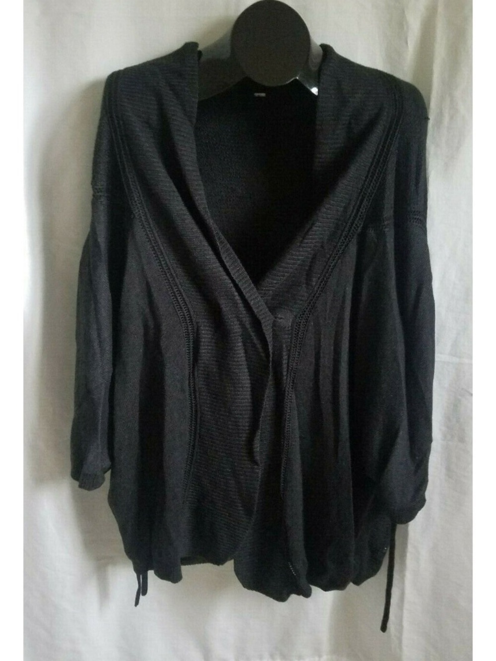 LULULEMON Dark Gray M L Cardigan Sweater Drawstring Breeze Easy Boolux Cashmere